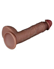 LoveToy - Dubbellaags Siliconen Dildo - 23,5 cm x Ø 4,3 cm - Bruin
