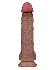 LoveToy - Dubbellaags Siliconen Dildo - 23,5 cm x Ø 4,3 cm - Bruin