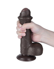 LoveToy - Dubbellaags Sliding Skin Dildo - 18,3 cm x Ø 3,5 cm - Bruin