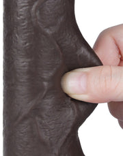 LoveToy - Dubbellaags Sliding Skin Dildo - 18,3 cm x Ø 3,5 cm - Bruin