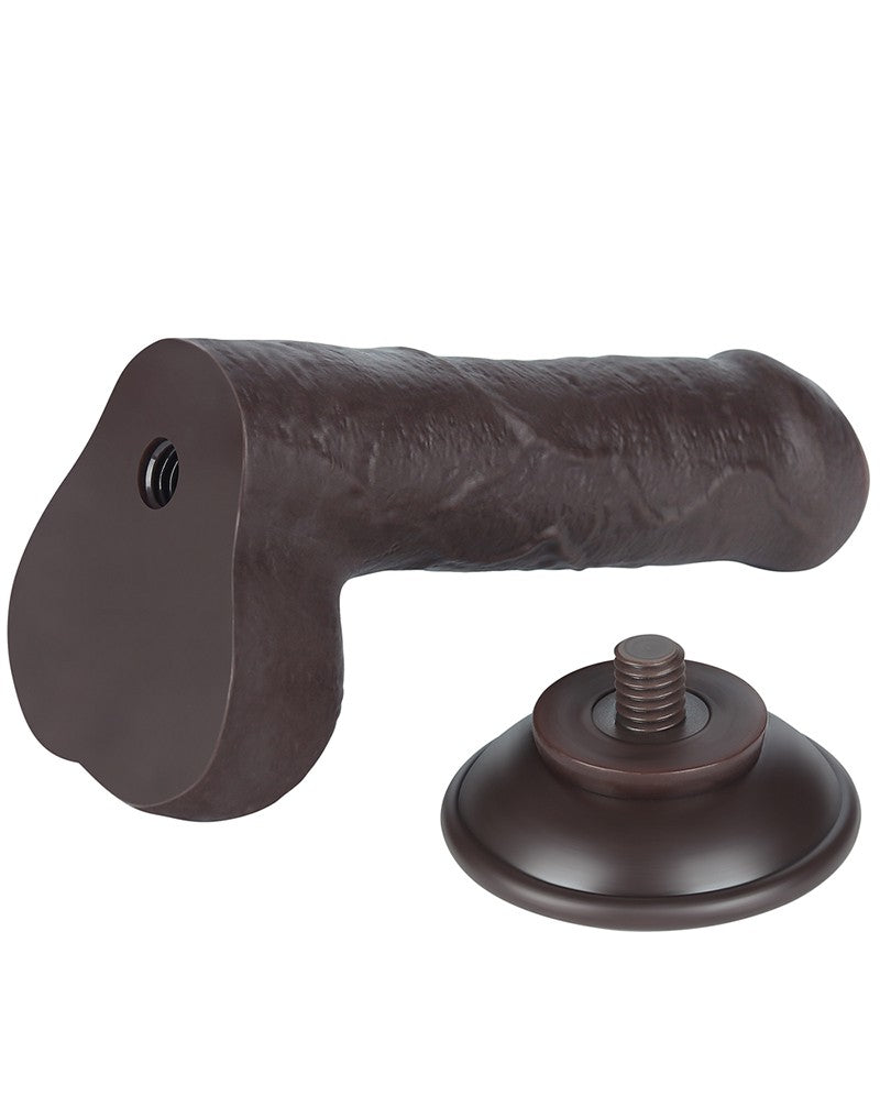 LoveToy - Dubbellaags Sliding Skin Dildo - 18,3 cm x Ø 3,5 cm - Bruin
