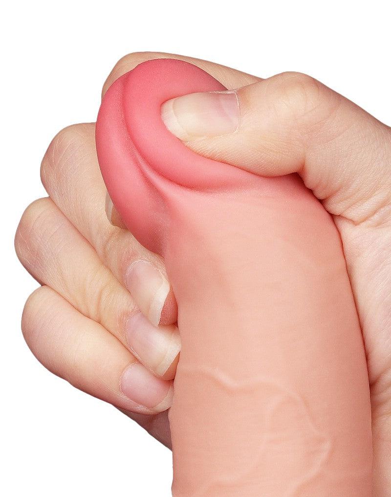 LoveToy - Glijdende Huid Dildo - Dubbellaags Dildo - Lengte 19.5 cm - Diameter 3.6 cm - Lichte huidskleur