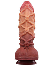 LoveToy - XXL Extreme Dildo met Touw Motief - Lengte 26.5 cm - Bruin/Lichte Huidskleur