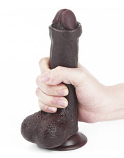 LoveToy - Dildo Met Sliding Skin Technologie - 17.5 x 3.5 cm - Bruin