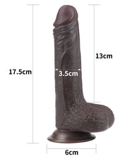 LoveToy - Dildo Met Sliding Skin Technologie - 17.5 x 3.5 cm - Bruin
