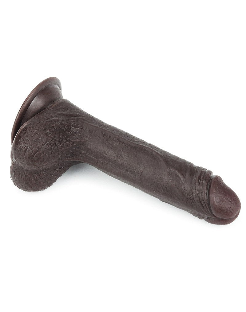 LoveToy - Dildo Met Sliding Skin Technologie - 17.5 x 3.5 cm - Bruin