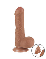 LoveToy - Dildo Met Sliding Skin Technologie - 18.3 x 3.5 cm - Verwijderbare Zuignap - Medium Huidskleur