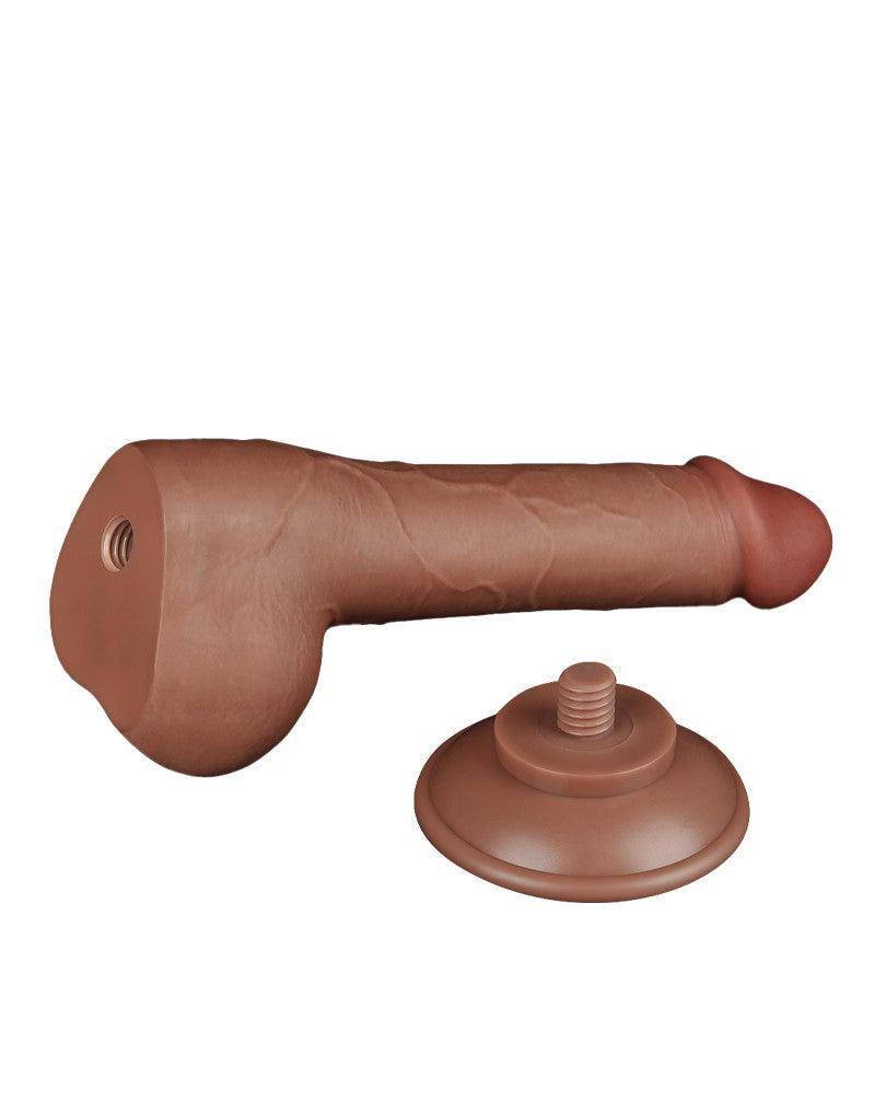 LoveToy - Dildo Met Sliding Skin Technologie - 19.5 x 3.6 cm - Verwijderbare Zuignap - Medium Huidskleur