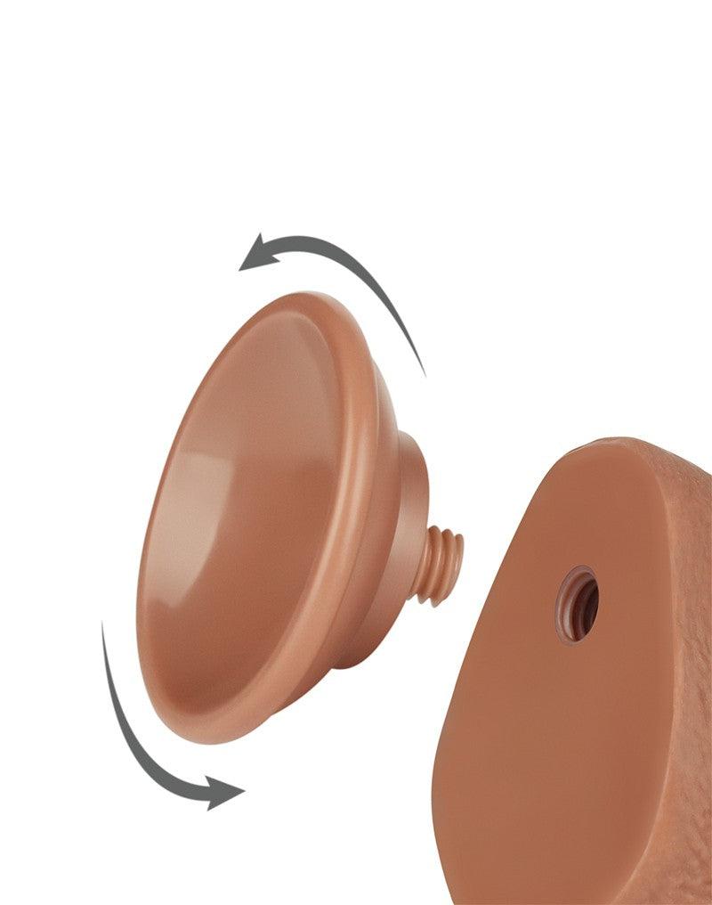 LoveToy - Dildo Met Sliding Skin Technologie - 19.5 x 3.7 cm - Verwijderbare Zuignap - Medium Huidskleur