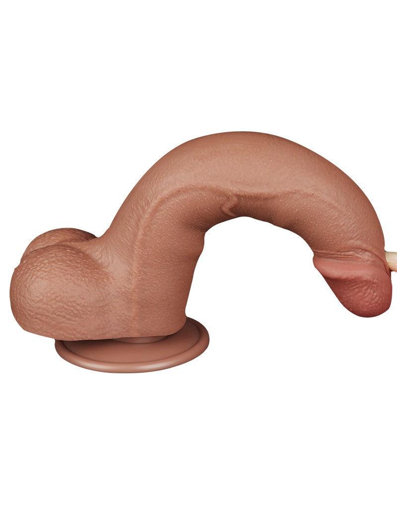 LoveToy - Dildo Met Sliding Skin Technologie - 20 x 4 cm - Verwijderbare Zuignap - Medium Huidskleur