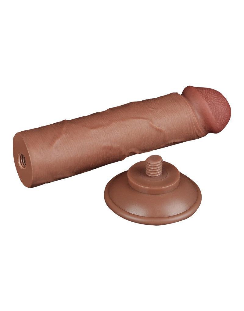 LoveToy - Dildo Met Sliding Skin Technologie - 20.8 x 3.8 cm - Verwijderbare Zuignap - Medium Huidskleur