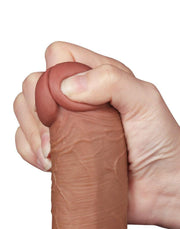 LoveToy - Dildo Met Sliding Skin Technologie - 20.8 x 4 cm - Verwijderbare Zuignap - Medium Huidskleur
