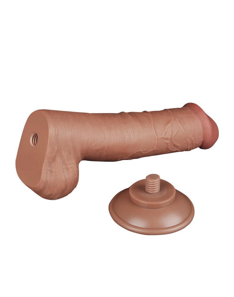 LoveToy - Dildo Met Sliding Skin Technologie - 20.8 x 4 cm - Verwijderbare Zuignap - Medium Huidskleur