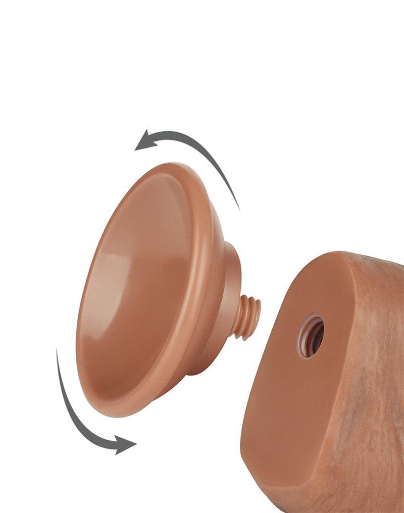 LoveToy - Dildo Met Sliding Skin Technologie - 20.8 x 4 cm - Verwijderbare Zuignap - Medium Huidskleur