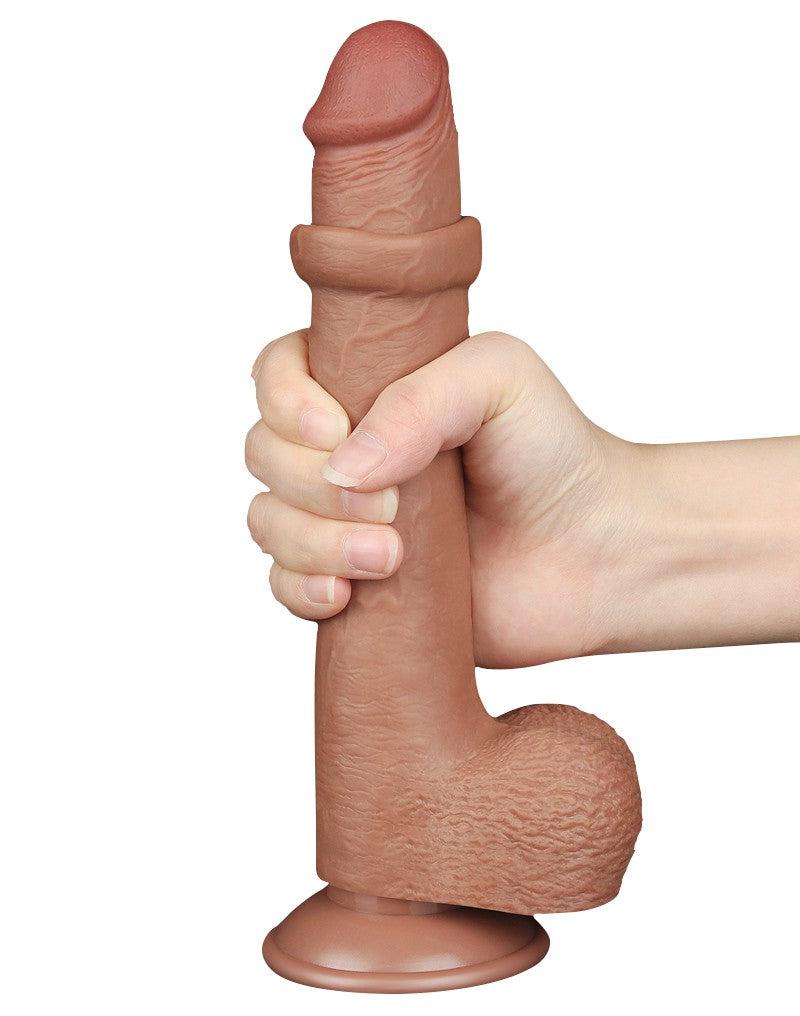 LoveToy - Dildo Met Sliding Skin Technologie - 22 x 3.7 cm - Verwijderbare Zuignap - Medium Huidskleur