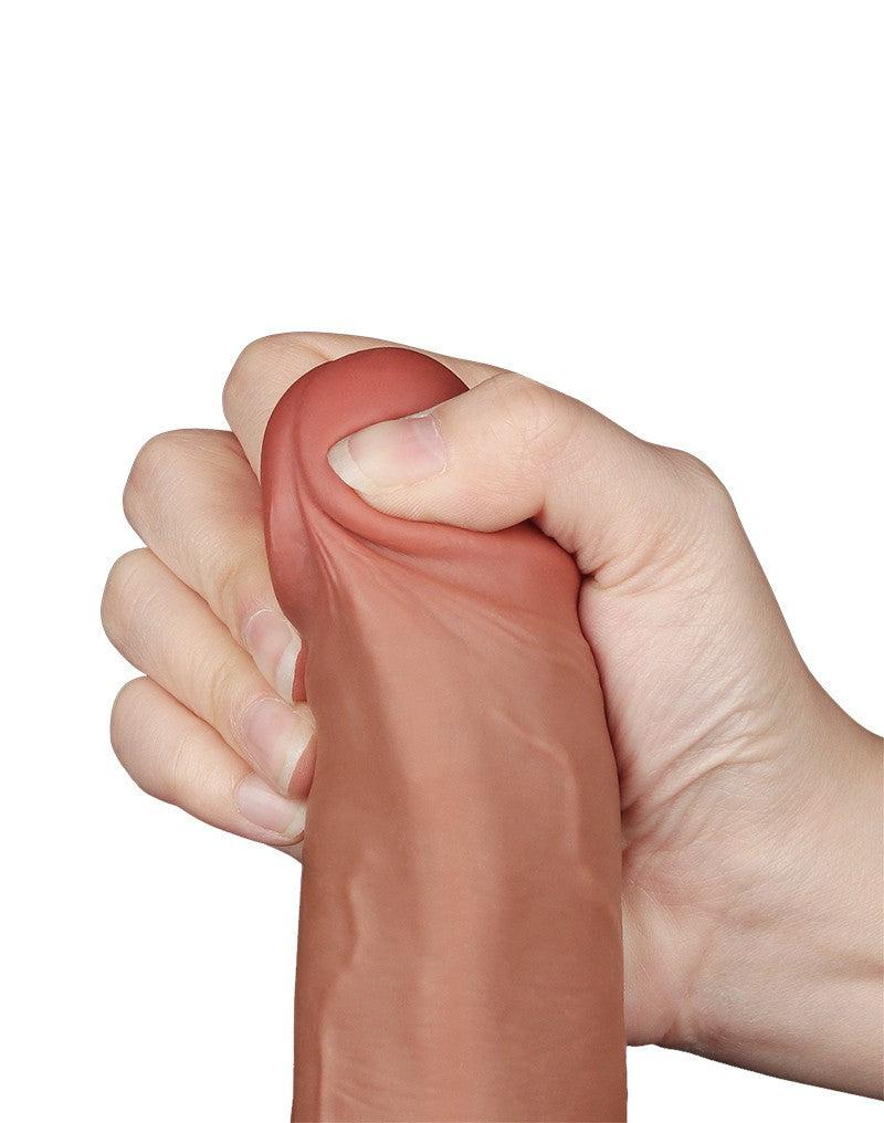 LoveToy - Dildo Met Sliding Skin Technologie - 22 x 4.3 cm - Verwijderbare Zuignap - Medium Huidskleur