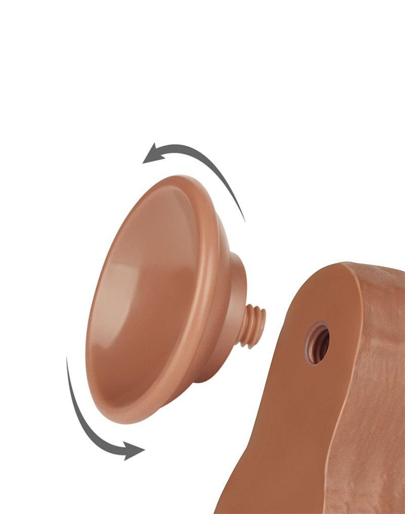 LoveToy - Dildo Met Sliding Skin Technologie - 22 x 4.3 cm - Verwijderbare Zuignap - Medium Huidskleur