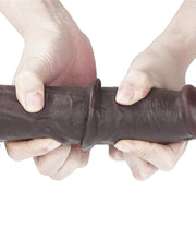 LoveToy - Dildo Met Sliding Skin Technologie - 24 x 4.5 cm - Bruin