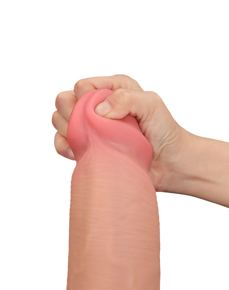 LoveToy - Dildo Met Sliding Skin Technologie - 36 x 6.6 cm - Lichte Huidskleur