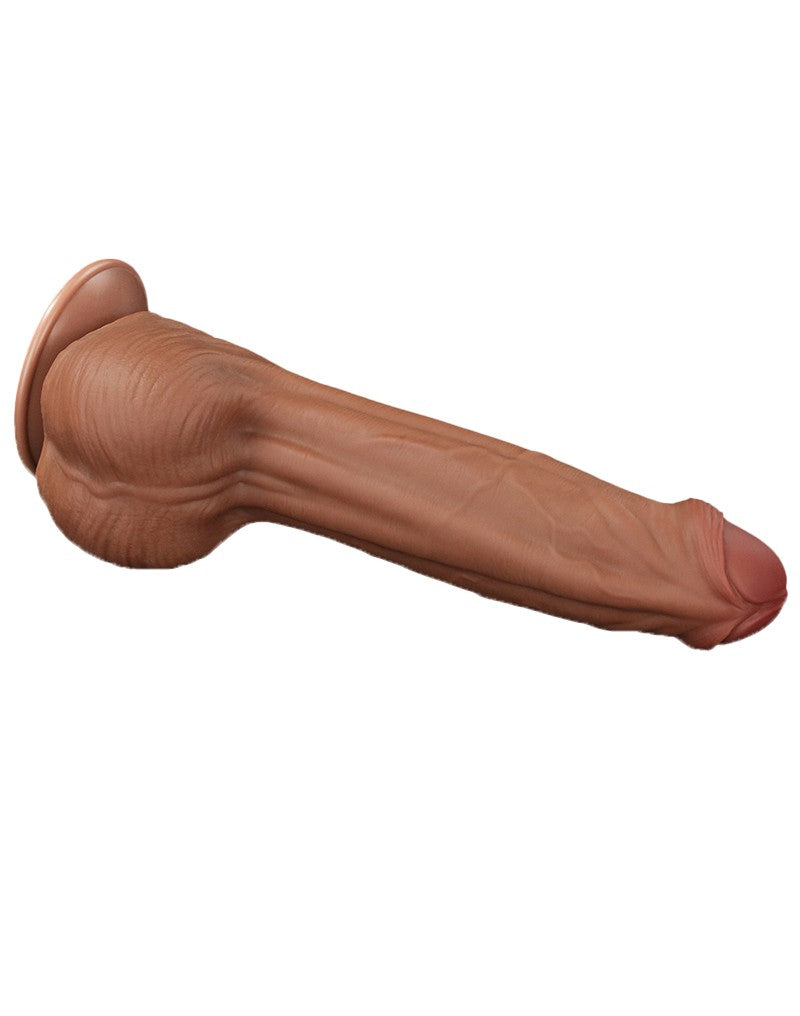LoveToy - Sliding Skin Dildo - Lengte 29 cm - Bruin