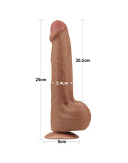 LoveToy - Sliding Skin Dildo - Lengte 29 cm - Bruin