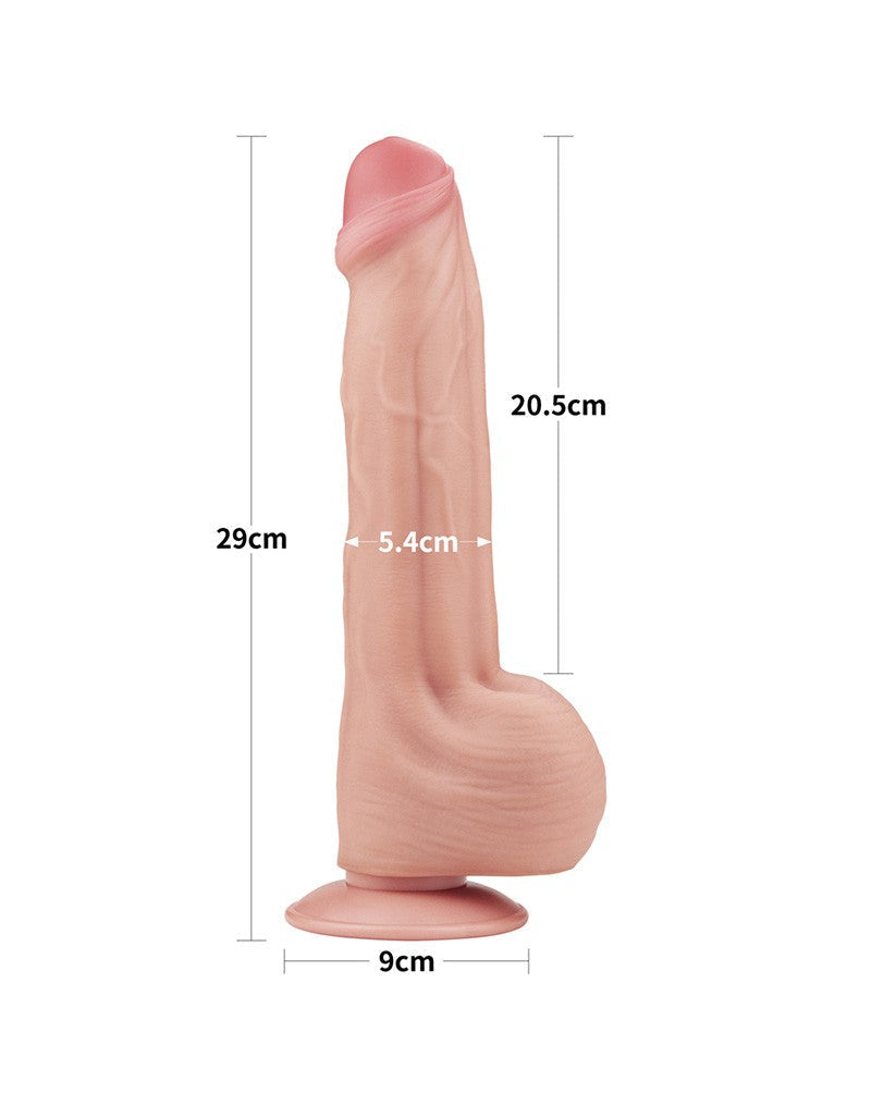 LoveToy - Sliding Skin Dildo - Lengte 29 cm - Lichte Huidskleur