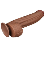 LoveToy - Sliding Skin Dildo - Lengte 31 cm - Bruin