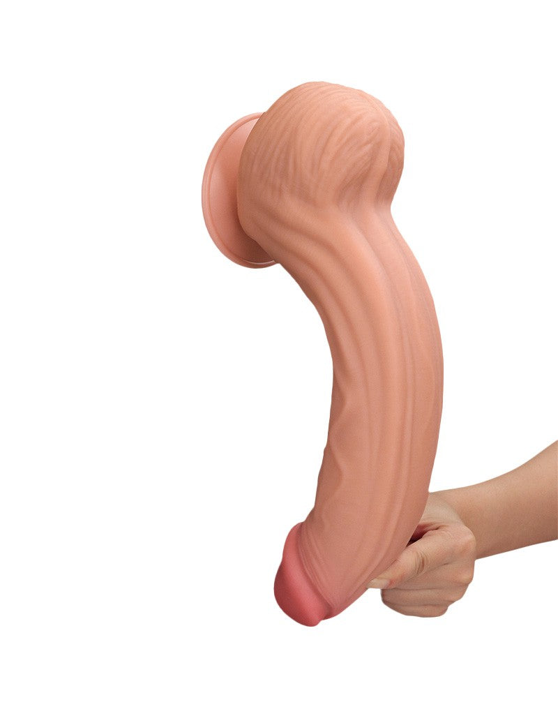 LoveToy - Sliding Skin Dildo - Lengte 31 cm - Lichte Huidskleur