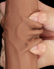 LoveToy - Sliding Skin Dildo - Lengte 34 cm - Bruin