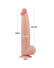 LoveToy - Sliding Skin Dildo - Lengte 34 cm - Lichte Huidskleur