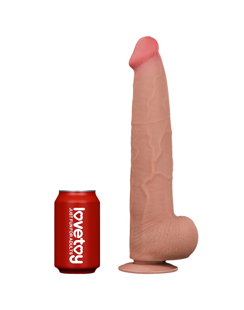 LoveToy - Sliding Skin Dildo - Lengte 34 cm - Lichte Huidskleur