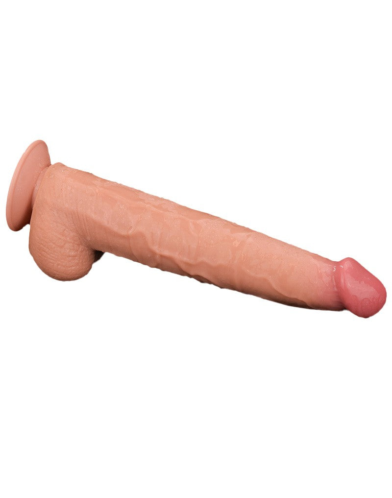 LoveToy - Sliding Skin Dildo - Lengte 34 cm - Lichte Huidskleur