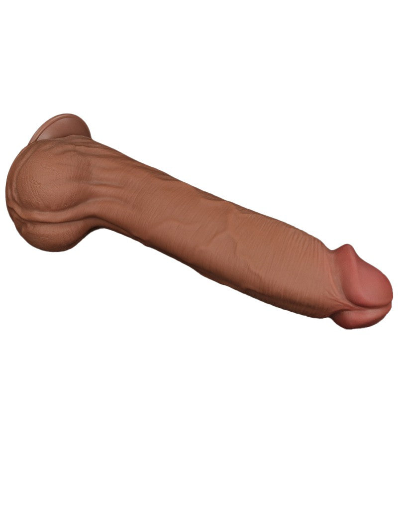LoveToy - Sliding Skin Dildo - Lengte 36 cm - Bruin