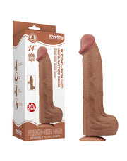 LoveToy - Sliding Skin Dildo - Lengte 36 cm - Bruin