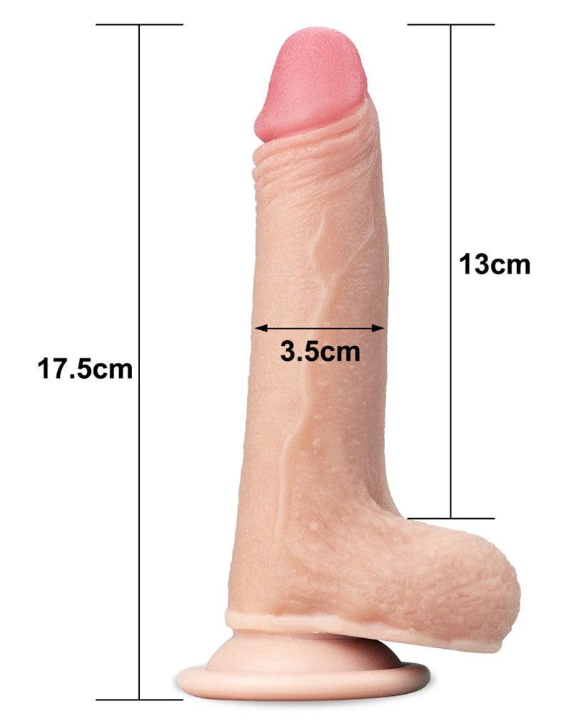 LoveToy - Sliding Skin Dildo - Lengte 18 cm - Lichte Huidskleur