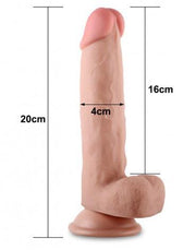LoveToy - Sliding Skin Dildo - Lengte 20 cm - Lichte Huidskleur