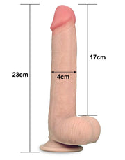 LoveToy - Sliding Skin Dildo - Lengte 23 cm - Lichte Huidskleur