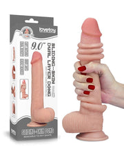 LoveToy - Sliding Skin Dildo - Lengte 23 cm - Lichte Huidskleur