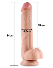 LoveToy - Sliding Skin Dildo - Lengte 24 cm - Lichte Huidskleur