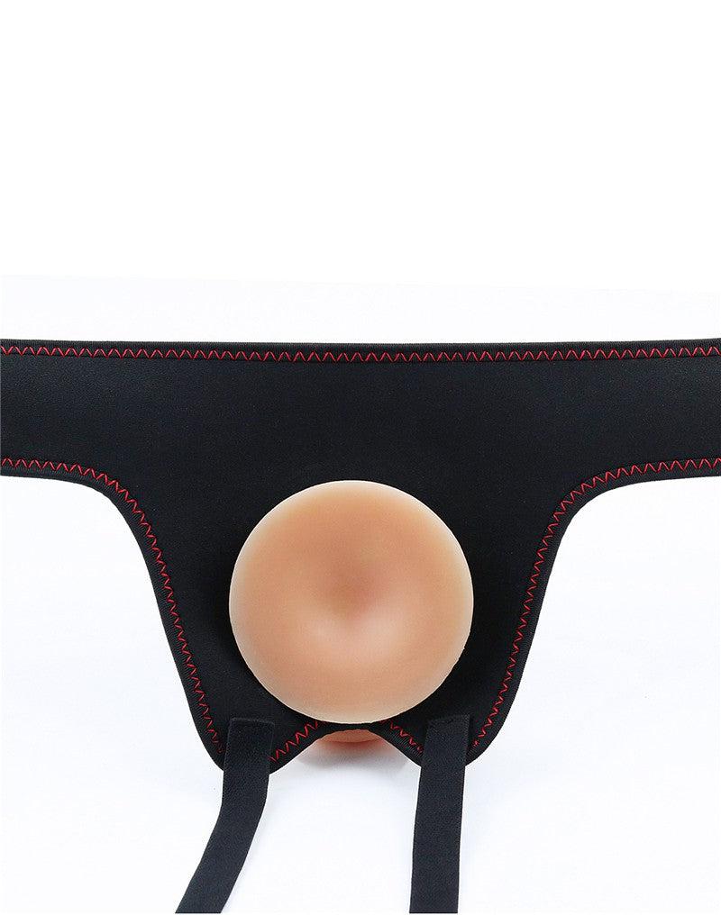 LoveToy - Easy Strap-on Set Met Dildo - 19 cm Met Balzak - Lichte Huidskleur