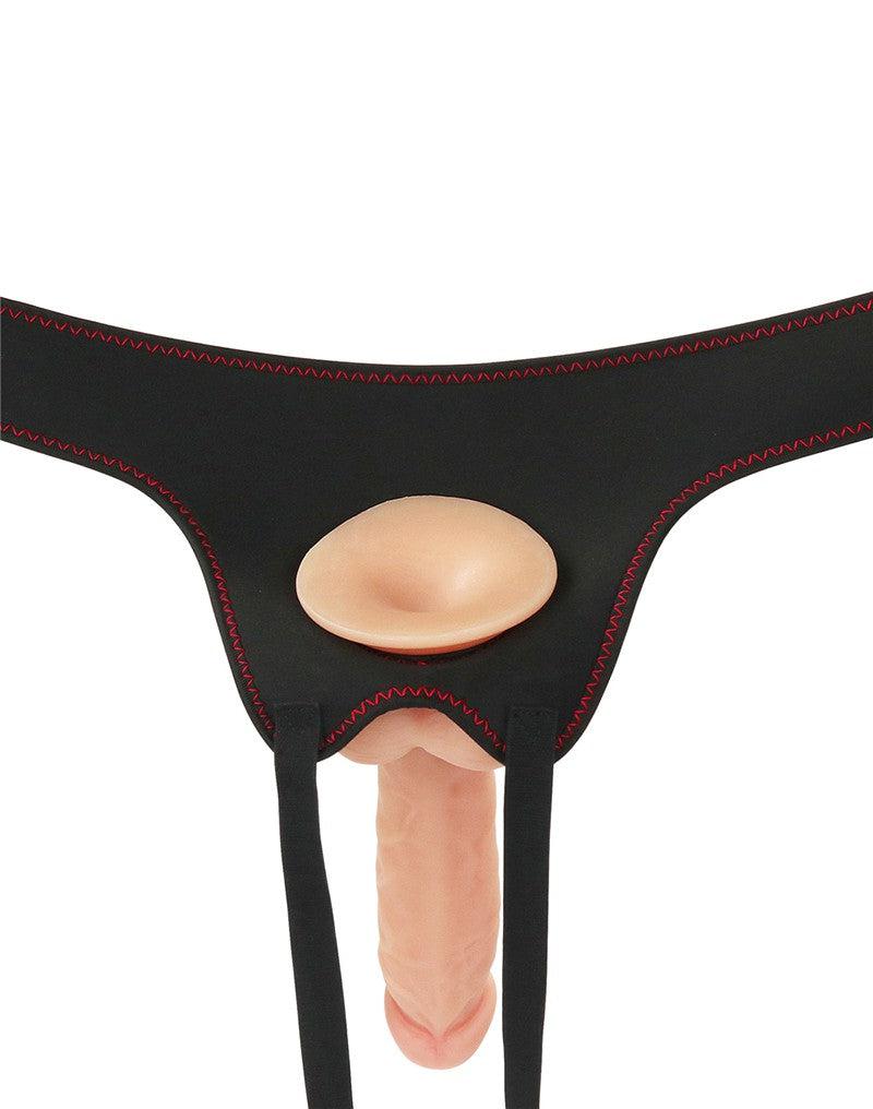 LoveToy - Easy Strap-on Set Met Dildo - 19 cm Met Balzak - Lichte Huidskleur