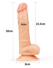 LoveToy - Easy Strap-on Set Met Dildo - 19 cm Met Balzak - Lichte Huidskleur