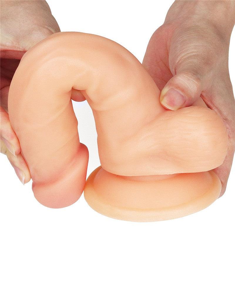 LoveToy - Easy Strap-on Set Met Dildo - 19 cm Met Balzak - Lichte Huidskleur
