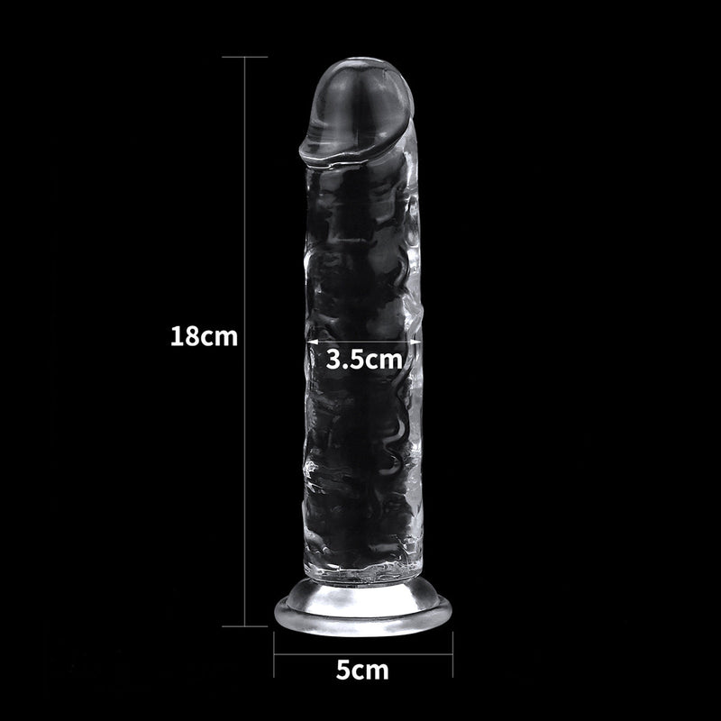 LoveToy - Flawless - Dildo - 18 x 3,5 cm - Transparant