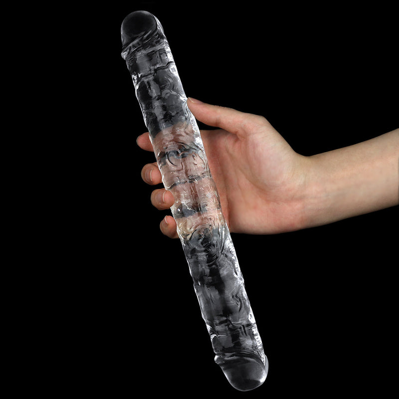 LoveToy - Flawless - Dubbele Dildo - 30 x 3,5 cm - Transparant