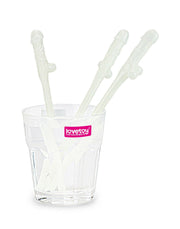 LoveToy - Herbruikbare Piemel Drinkrietjes - Glow In The dark