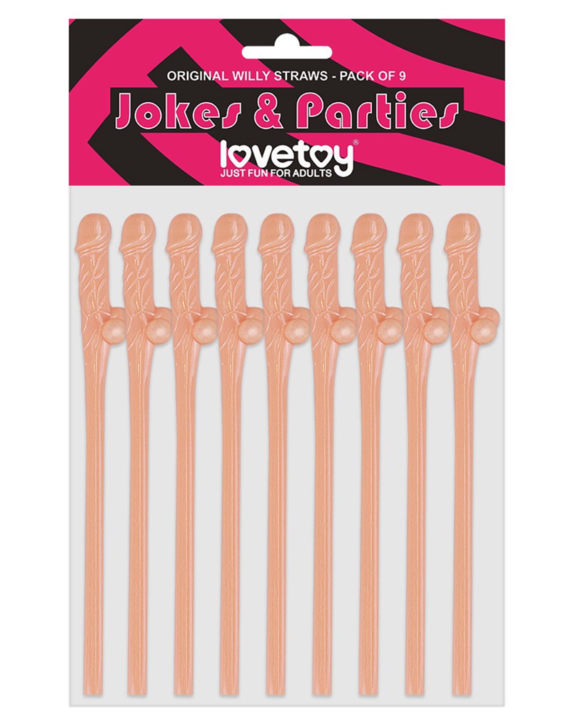 LoveToy - Herbruikbare Piemel Drinkrietjes - Lichte Huidskleur