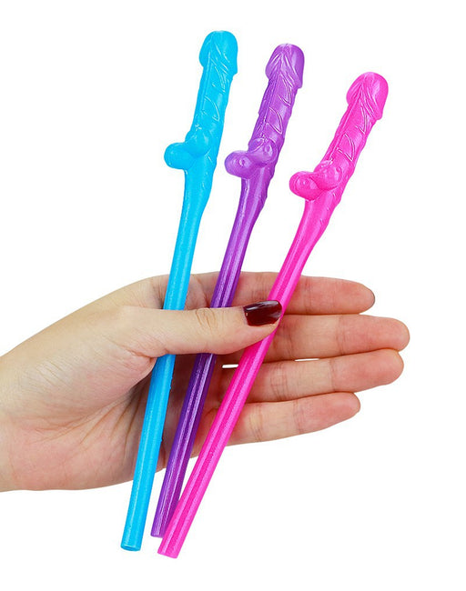 LoveToy - Herbruikbare Piemel Drinkrietjes - Multicolour