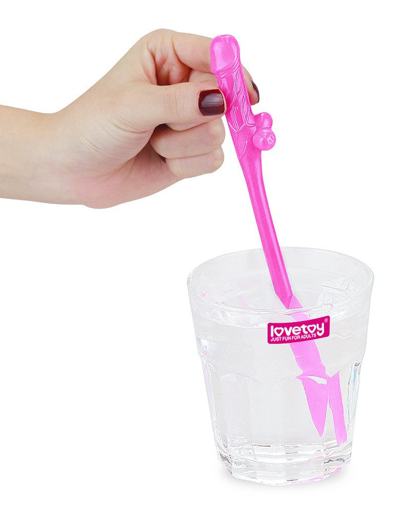LoveToy - Herbruikbare Piemel Drinkrietjes - Multicolour