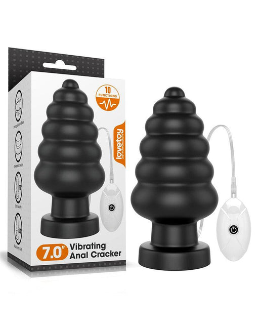 LoveToy - Anal Cracker - King Size Vibrerende Buttplug - 18 cm - Zwart